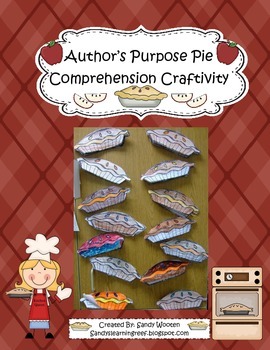 Preview of Author's Purpose Pie Reading Comprehension Craftivity