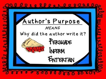 Preview of Author's Purpose Anchor Chart / Bulletin Board Set