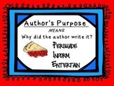 Author's Purpose Anchor Chart / Bulletin Board Set