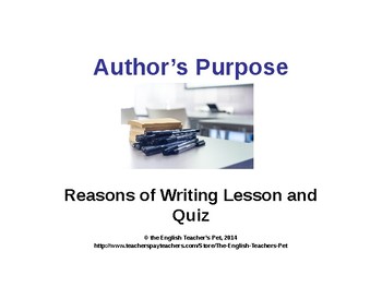 Preview of Author's Purpose PowerPoint with Quiz