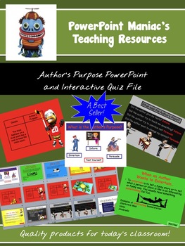 Preview of Author's Purpose PowerPoint Lesson and Interactive Quiz