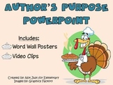Author's Purpose Powerpoint w/ Video Clips and Vocabulary Posters