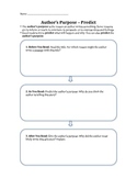 Authors Purpose & Prediction Worksheet