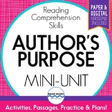 Author's Purpose Unit - Passages, Worksheets, Graphic Orga