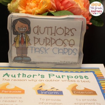 Author's Purpose Task Cards 28 Task Cards Game Board 