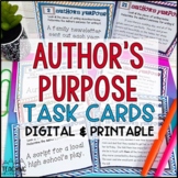 Author's Purpose Task Cards Activities