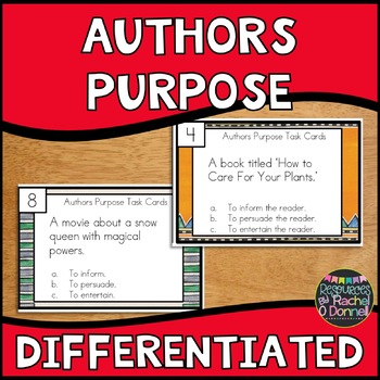Preview of Authors Purpose Task Cards SAMPLE
