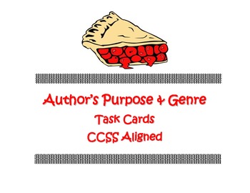 Preview of Author's Purpose Task Cards With Posters