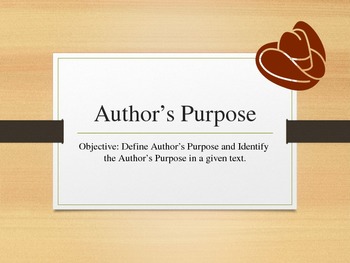 Preview of Author's Purpose - Western Style