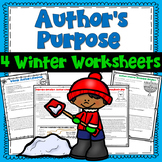 Author's Purpose Winter Passages Worksheet Packet