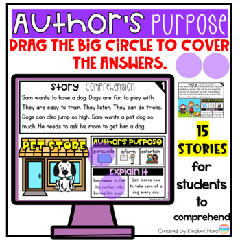 Preview of Authors Purpose Reading Comprehension for Google Slides