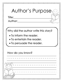 Preview of Author's Purpose: inform, persuade, or entertain