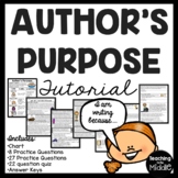 Author's Purpose tutorial- chart & practice, ELA test prep