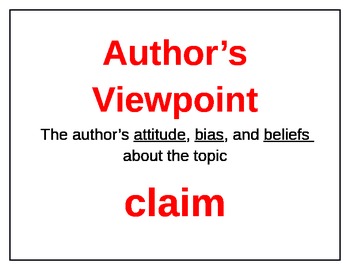 Preview of Author's Viewpoint/ Bias Visual (Common Core Aligned)