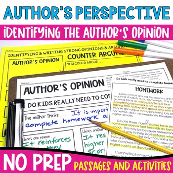 Preview of Author's Point of View Discovering the Author's Perspective and Opinion