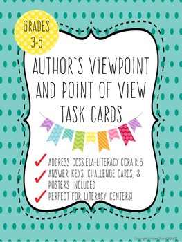 Preview of Author's Viewpoint and Point of View Task Cards