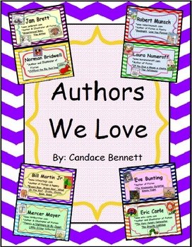 Preview of Authors We Love - Author Cards for Author Studies