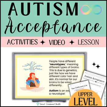 Preview of Autism Acceptance & Awareness Unit | Activities, Video & Lesson | Level 2