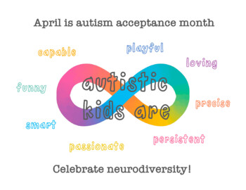 Autism Acceptance Month Poster by Brenna Ryan Speech Therapy | TpT