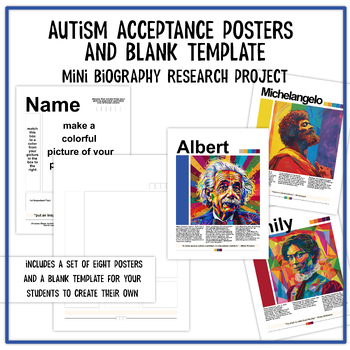 Preview of Autism Acceptance Month Poster Project | Neurodiversity Awareness Bulletin Board