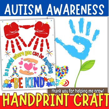 Preview of Autism Acceptance month Handprint | Autism Awareness Keepsake Art Bulletin Board