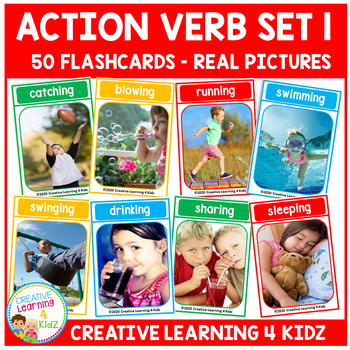 Preview of Action Verb Cards Set 1
