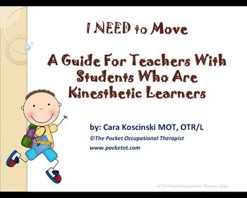 Preview of Autism? Active Students? Special Needs-Kinesthetic Learning Tips for Teachers