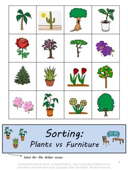 Autism Activities: Sorting Plants vs Furniture by Speech4Africa | TPT
