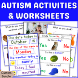 Autism Activities and Worksheets Special Education Speech 