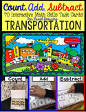 Adapted Task Cards Books -Transportation COUNT/ ADD/ SUBTR