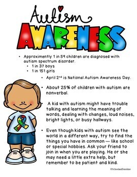 Autism Awareness Activities by School and Sunshine | TpT