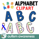 Autism Awareness Alphabet Letters and Numbers Clipart