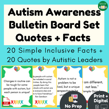 Preview of Autism Awareness Bulletin Board | 40 Facts and Quotes