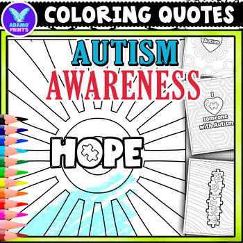 Preview of Autism Awareness Coloring Pages Inspiration Classroom Activities NO PREP