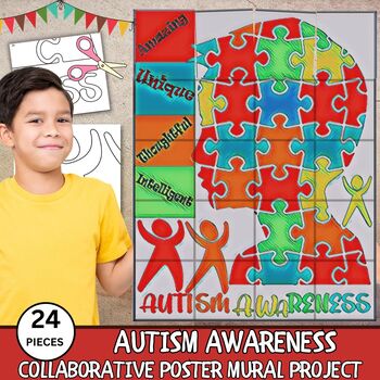 Preview of Autism Awareness Day Collaborative Poster | Classroom Decoration