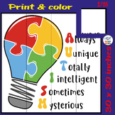 Autism Awareness Day Quote Collaborative Coloring Poster B
