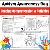 Autism Awareness Day Reading Comprehension & Activities | 