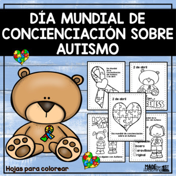 Preview of Autism Awareness Day - Spanish Coloring Sheets