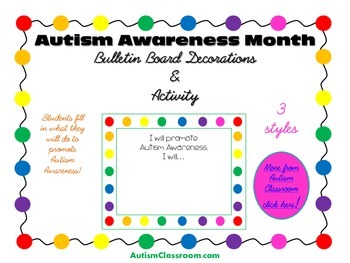 Preview of Autism Awareness Month Bulletin Board Decorations (Set 1)