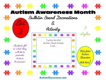 Preview of Autism Awareness Month Bulletin Board Decorations (Set 2)