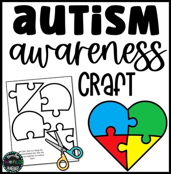 Preview of Autism Awareness Month Day April 2nd heart jigsaw craft diversity Special symbol