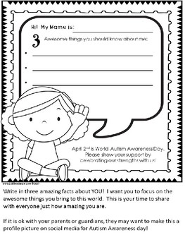 Autism Awareness Printable to Celebrate Your Students' Strengths!