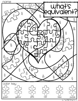 Autism Awareness Simplify Fractions Coloring page (no prep) | TpT