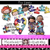 Autism Awareness clip art - Freebie - Combo Pack- by Melonheadz