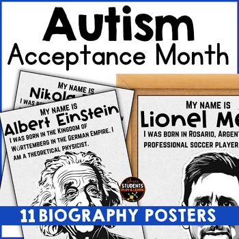 Preview of Disabilities Awarness Month Famous People with Autism Biography Posters