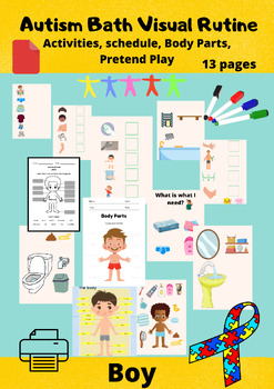 Preview of Autism /Bathroom Rutine/ Body Parts/ Activities/ Pretend Play/ Non verbal