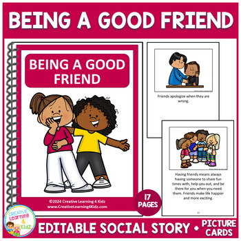 Social Story Being a Good Friend Book Behavior Autism | TpT