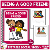 Social Story Being a Good Friend Book Behavior Autism