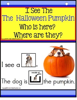 Preview of Autism - Build A Sentence with Pictures Interactive - HALLOWEEN