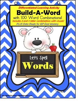 Preview of Autism Building WORDS for Visual Learners for Phonemic Awareness Reading Skills